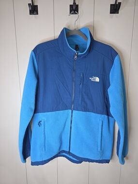 The North Face Womans Blue Two-Tone Fleece Jacket Size XL